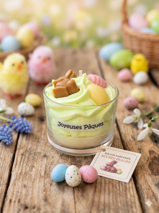 Bougie gourmande parfum Rocher Praliné