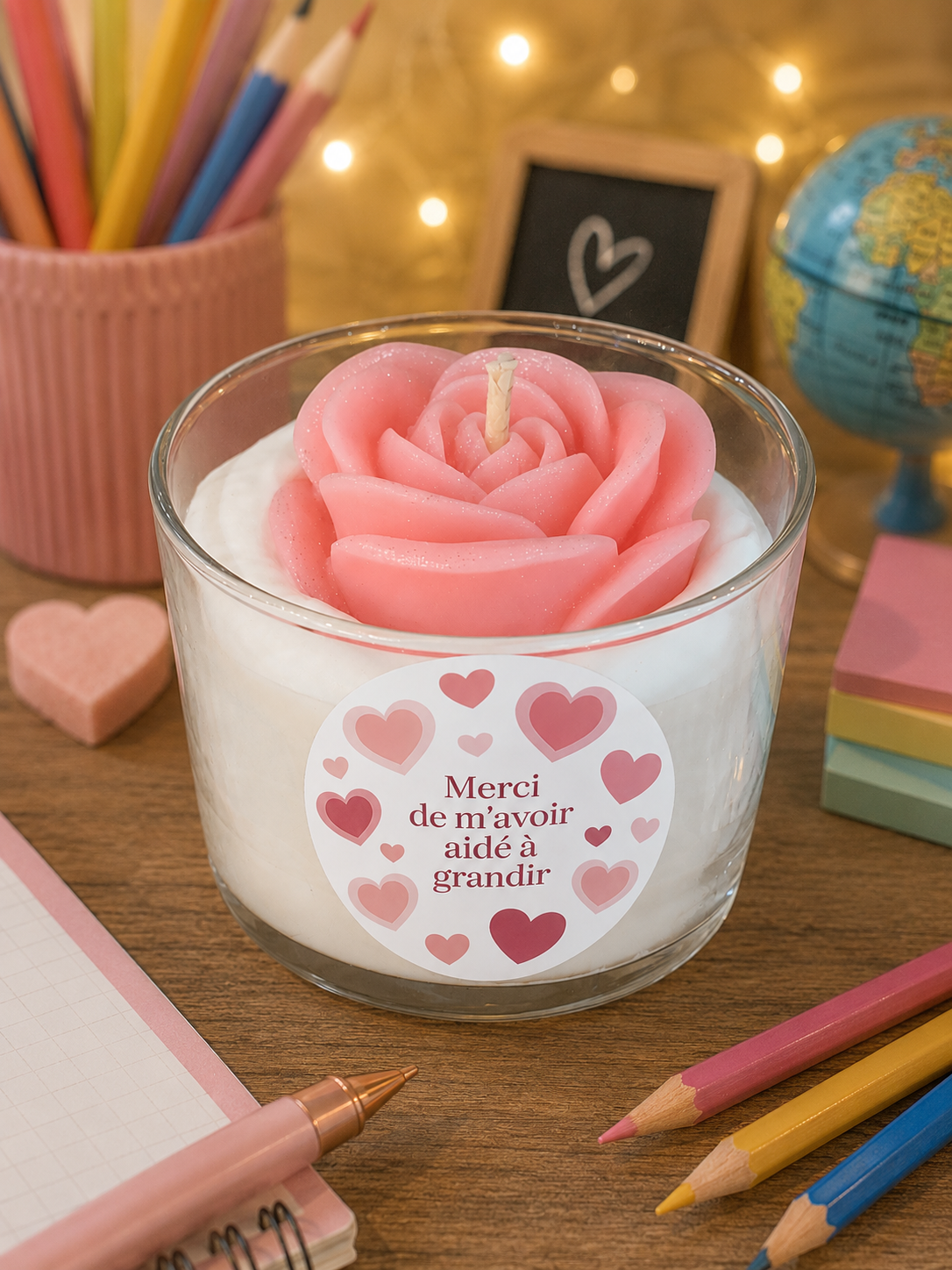 Bougie gourmande parfum rose ancienne
